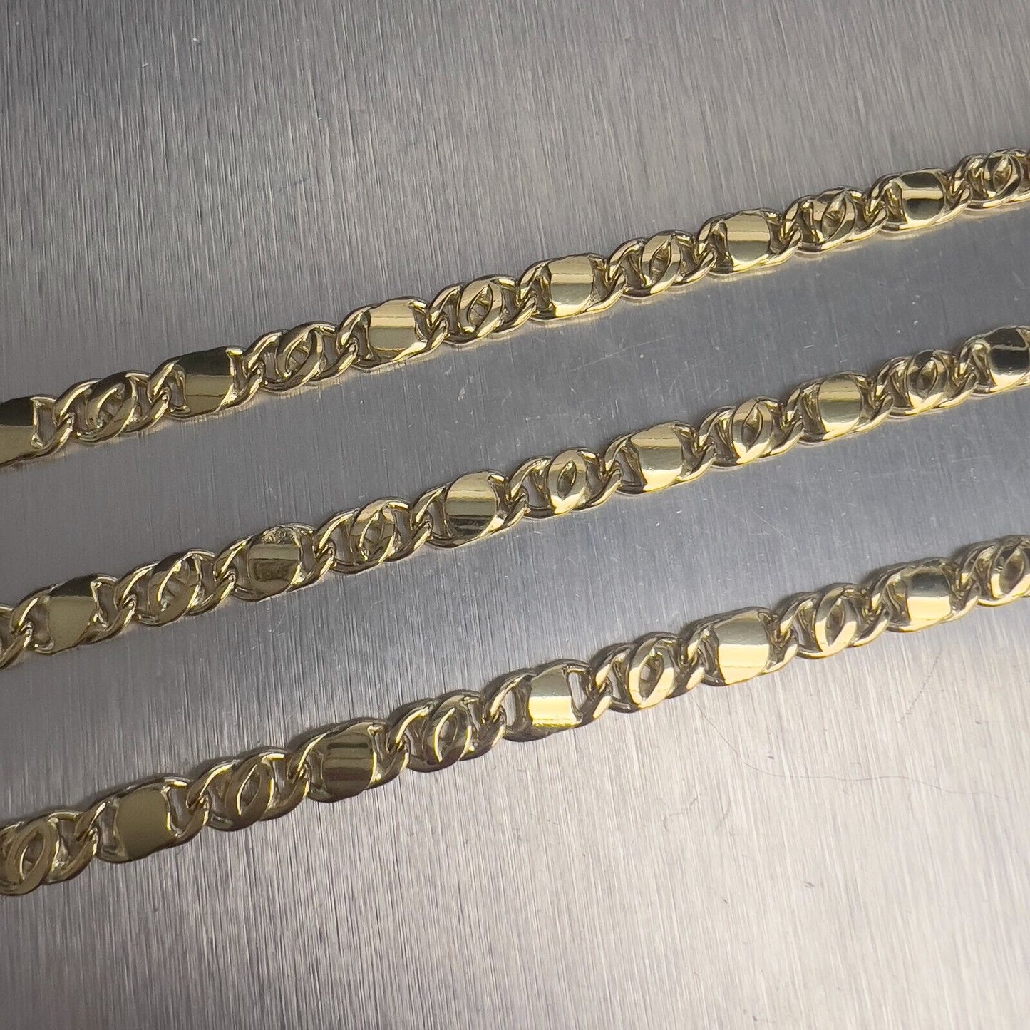 18k Yellow Gold Fancy Mariner Anchor Link Chain Necklace 24" 59gr 6mm