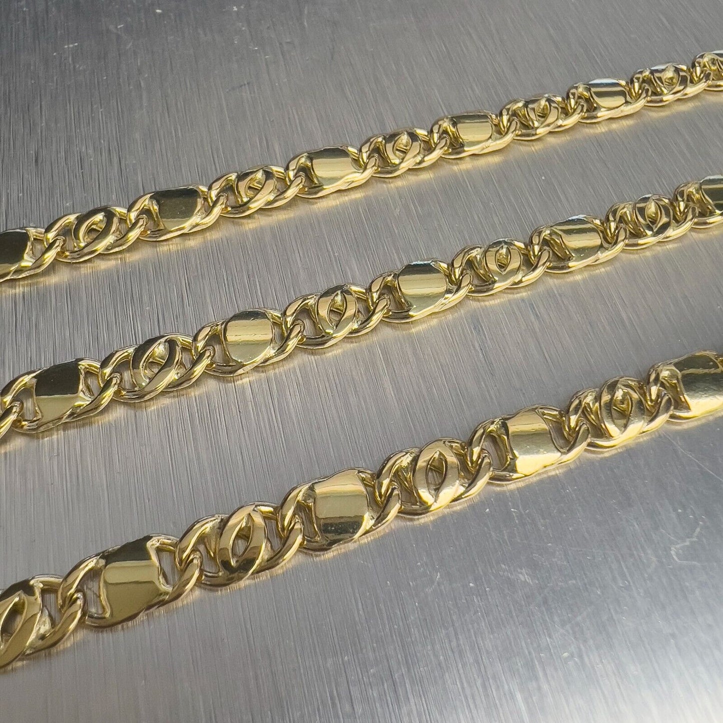 18k Yellow Gold Fancy Mariner Anchor Link Chain Necklace 24" 59gr 6mm